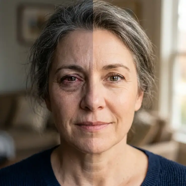 Before and after vision improvement